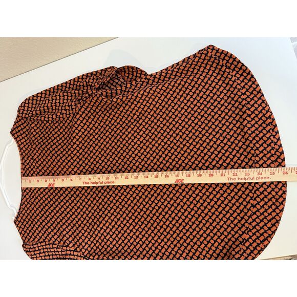 41 Hawthorn Stitch Fix Geometric Print Top Pintuck Pleat Studded Size M Orange - Picture 5 of 11
